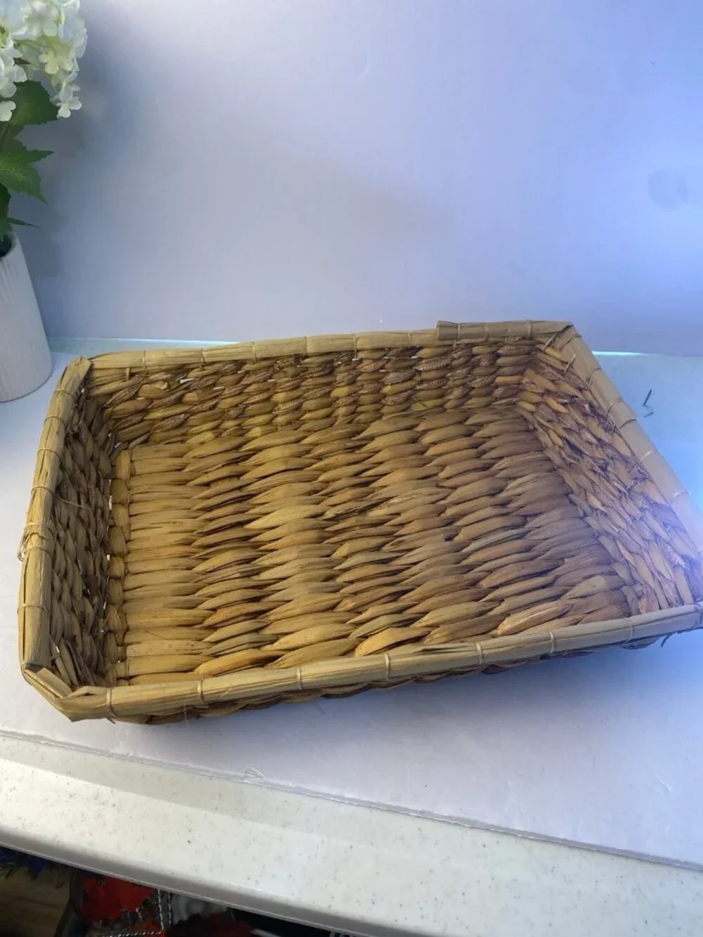 Vintage Anchor Hocking 3 Quart 13 X 9 Casserole Baking Dish with Woven Basket